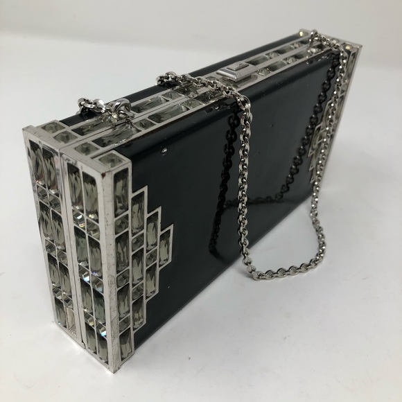 ✨JUDITH LEIBER✨ Minaudiere Patent Crystal Clutch - Picture 6 of 8